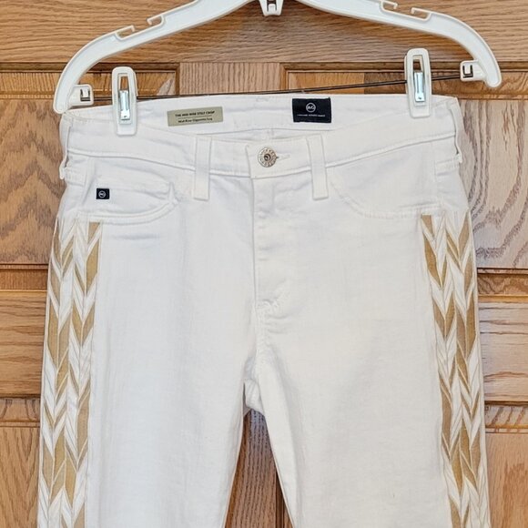 Adriano Goldschmied Mid-Rise Stilt Crop Cigarette Leg White Jean NEW - Picture 9 of 14